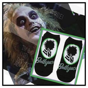 BEETLEJUICE ~ 1 Pair of Cameo No-Show Socks Black